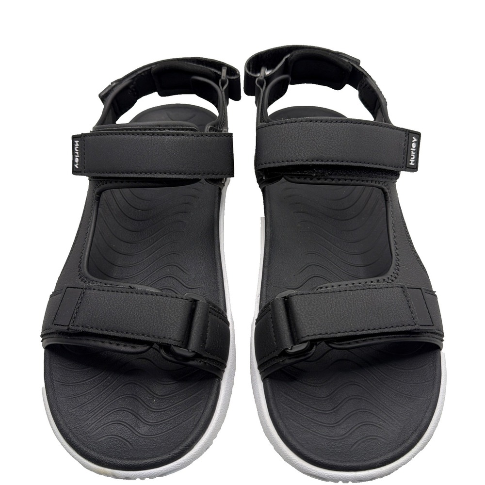 Hurley Oceanside Sandals Men Black Synthetic Strappy Sport 1961927 Size 12